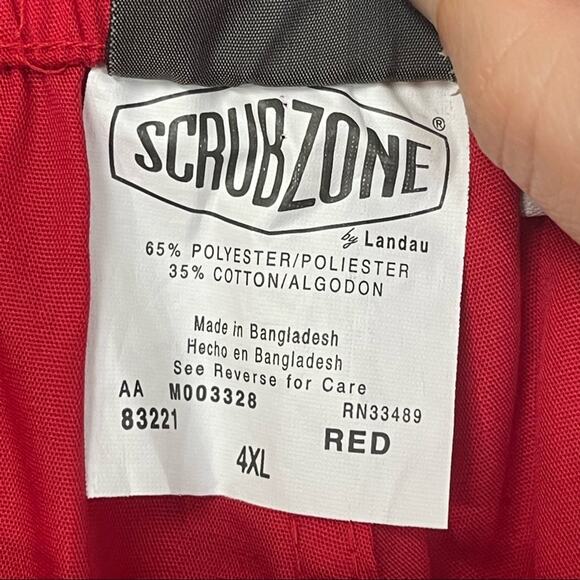 NWT Scrubzone Elastic Waist Scrub Pants. Size 4XL. Classic Red - Picture 7 of 8